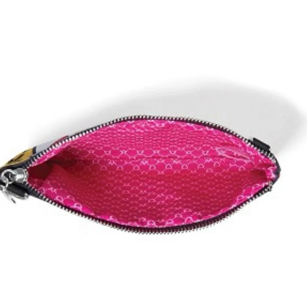 Brighton Multicolor Comic Print Crossbody Bag with Pink Lining